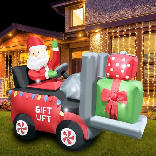 QEOIYDE Aufblasbares Weihnachtsmann-Fahr-Geschenkauto mit 2 Geschenkboxen, aufblasbar, Dekoration für Weihnachten, Urlaubsparty, festliche Winterdekoration, Party, Garten oder Heimdekoration QEOIYDE Aufblasbares Weihnachtsmann-Fahr-Geschenkauto mit 2 Geschenkboxen, aufblasbar, Dekoration für Weihnachten, Urlaubsparty, festliche Winterdekoration, Party, Garten oder Heimdekoration von QEOIYDE