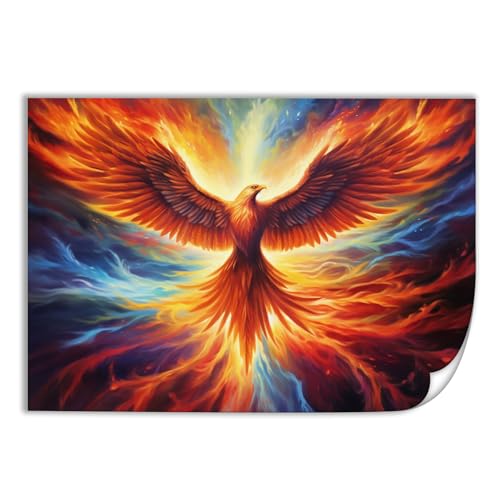 QEOPGNE Wandkunst, Motiv: Feuervogel, Phönix, Fantasy-Poster, Leinwand-Kunstdrucke für Schlafzimmer, Büro, Wohnzimmer, Bilder, Gemälde, coole Phoenix-Wanddekoration für Herren und Damen, ungerahmt, 30 von QEOPGNE