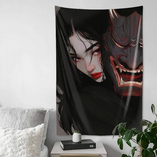 QEOPGNE Wandteppich, japanische Fantasie, weiblicher Samurai, Anime, Mädchen, Wandteppich, Wanddekoration für Schlafzimmer, Wohnzimmer, Dekoration für Männer und Frauen, 101,6 x 152,4 cm QEOPGNE Wandteppich, japanische Fantasie, weiblicher Samurai, Anime, Mädchen, Wandteppich, Wanddekoration für Schlafzimmer, Wohnzimmer, Dekoration für Männer und Frauen, 101,6 x 152,4 cm von QEOPGNE