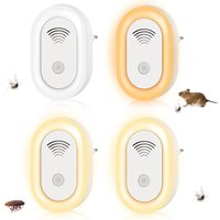 4er-Pack Ultraschall-Nagetierabwehrmittel, 20–65 kHz Frequenzvariation, mit Schrecklichtabwehr für vielseitige Szenarien gegen Nagetiere, Ratten, von QERSTA