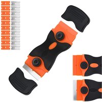 Glaswischer, Ceranfeldschaber mit 10 extra Metallklingen und 10 Kunststoffklingen für Induktionsherd, Auto, Glas, Spiegel, Aufkleber, Reinigung Glaswischer, Ceranfeldschaber mit 10 extra Metallklingen und 10 Kunststoffklingen für Induktionsherd, Auto, Glas, Spiegel, Aufkleber, Reinigung von QERSTA