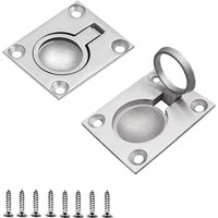 Hebezubehör, Edelstahl-Marinegriff, bündige Lukenmontage, bündiger Hebegriff für Boote mit 8 Schrauben (2er-Pack, 49 x 39 mm) von QERSTA