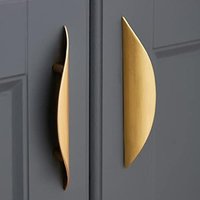 Möbelknöpfe und -griffe, 2 Stück, goldener Möbelgriff – goldener Möbelgriff aus Zinklegierung, Lochabstand 32 mm von QERSTA