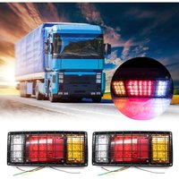 Rücklichtleiste für LKW – 40 superhelle LED-Bremsblinker mit Eisengitterabdeckung, 12/24 V von QERSTA