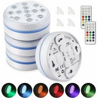Tauchbares LED-Licht, 16 Farben Unterwasserlichter, 13 LED-Perlen Schwimmbadlampe mit RF-Fernbedienung, wasserdichte Badewannenlichter für Vase (4 von QERSTA