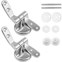 Toilettensitzscharnier, 2er-Set Ersatz-Toilettensitzscharniere mit Beschlägen aus Zinklegierung – Versailles von QERSTA