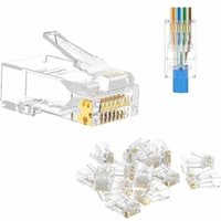 Vtizikl Lot de 100 RJ45 8P8C CAT6 CAT5E Connecteur de Passe à Travers Ethernet Modulaire Plug 50u Plaqué Vtizikl Lot de 100 RJ45 8P8C CAT6 CAT5E Connecteur de Passe à Travers Ethernet Modulaire Plug 50u Plaqué von QERSTA