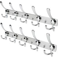 Wandhaken aus Edelstahl – 2 Packungen mit 15 Haken – Kleider-/Handtuch-/Hutablage – Silber von QERSTA