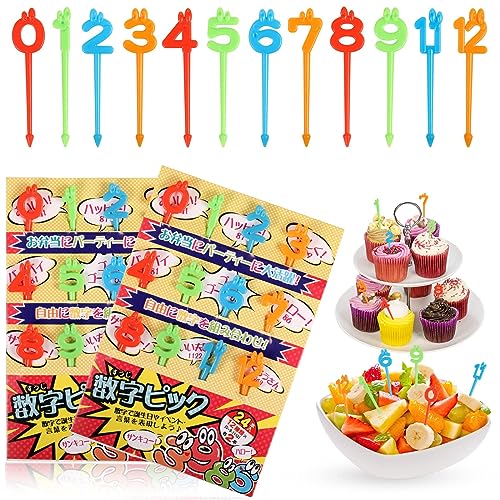 24 Stück Cartoon Obst Gabel Food Picks Bento Kinder Wiederverwendbare Zahnstocher Cartoon Zahnstocher Augen Mini Zahnstocher Für Kinder Obstgabeln Bento Tiere Food Picks Kinder Plastik Obst Gabeln von QESSUVNC