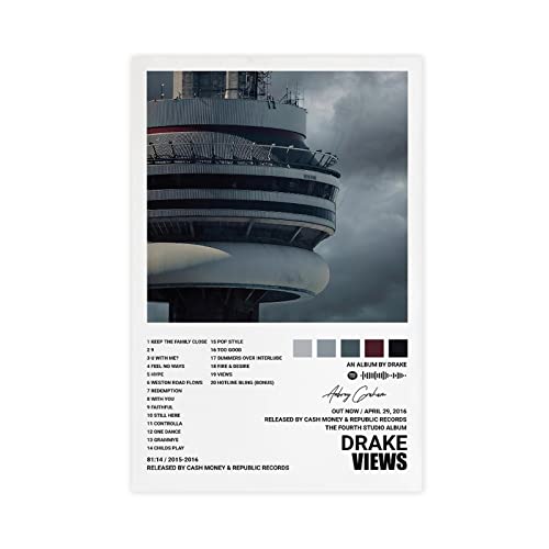 QEWRT Drake Poster Ansichten Album Cover Poster Wandkunstdruck Dekor Leinwand Poster für Zimmer Ästhetischer Rahmen: 40 x 60 cm von QEWRT
