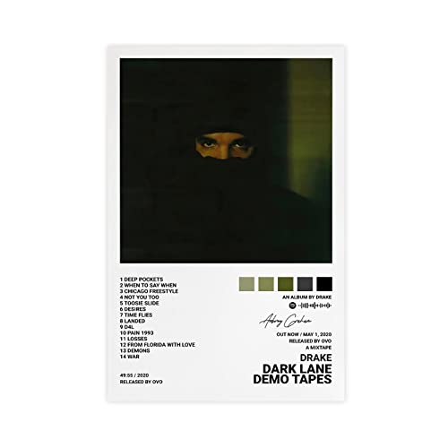 QEWRT Drake Poster Dark Lane Demo-Tapes Album Cover Poster Wandkunst Dekor Leinwand Poster für Zimmer Ästhetischer Rahmen: 30 x 45 cm von QEWRT