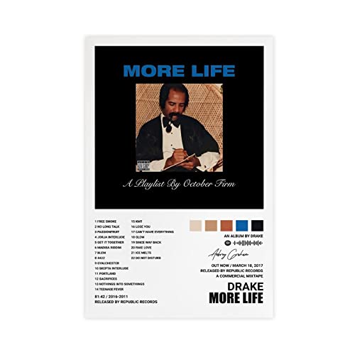 QEWRT Drake Poster More Life Album Cover Poster Wandkunstdruck Dekor Leinwand Poster für Zimmer Ästhetischer Rahmen: 30 x 45 cm von QEWRT