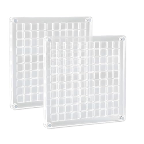 QFEHTHSK 2 Stück 100 Gitter-Displayboxen, Transparente Acryl-Displaybox, Muschel-Displaybox, Schmuck-Aufbewahrungsbox, Multifunktionale Aufbewahrungsbox von QFEHTHSK