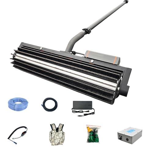 QFGain 240-W-Reinigungswerkzeug FüR Solarmodule, 60 cm BüRstenwalze, Photovoltaik-Waschmaschine, Reinigungsset Mit Wasserdurchlaufstange, Trocken-/Nassmodus, HandgefüHrter Solar,Dualuse-5.5m von QFGain