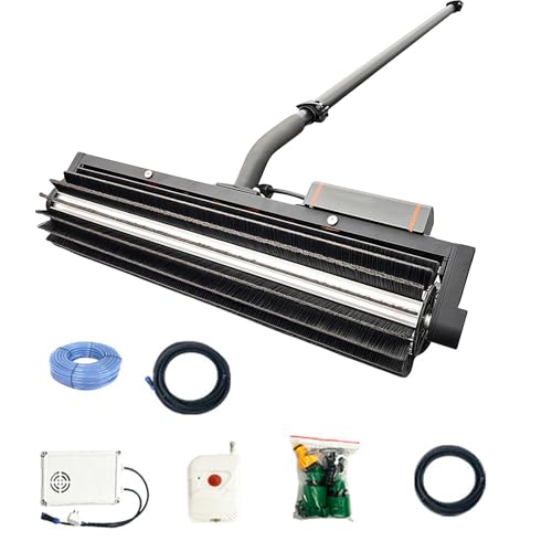 QFGain 240-W-Reinigungswerkzeug FüR Solarmodule, 60 cm BüRstenwalze, Photovoltaik-Waschmaschine, Reinigungsset Mit Wasserdurchlaufstange, Trocken-/Nassmodus, HandgefüHrter Solar,Lithiumbattery-3.5m von QFGain