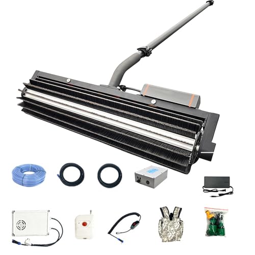 QFGain 240-W-Reinigungswerkzeug FüR Solarmodule, 60 cm BüRstenwalze, Photovoltaik-Waschmaschine, Reinigungsset Mit Wasserdurchlaufstange, Trocken-/Nassmodus, HandgefüHrter Solar,Lithiumbattery-7.5m von QFGain