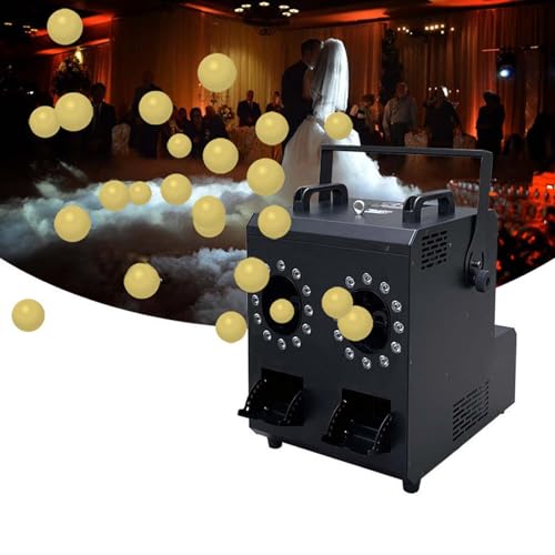 QFGain 3000 W Led-Nebelseifenblasenmaschine – Nebel (Reichweite 8 M) / Tausende Von Blasen (HöHe 6 M) üBereinandergelegt / 16 3-W-Rgbw-LEDs Mit Dynamischen Lichtern, LCD-Bedienfeld von QFGain