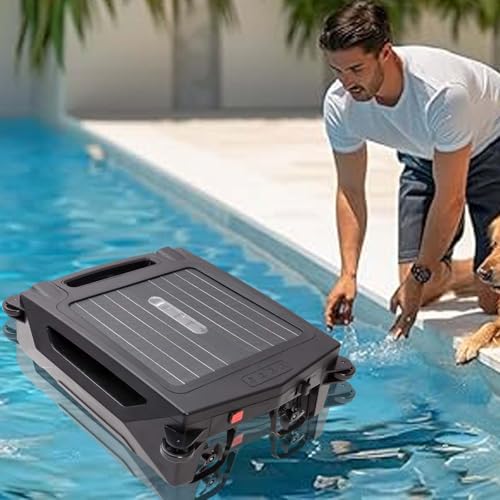 QFGain Solar-Poolskimmer-Roboter, Laufzeit üBer 6 Stunden, Automatische Hindernisvermeidung, Doppelladefunktion, 8 W Automatischer Aufstellpool-Reinigungsroboter, Ipx7 Bis Zu 100 M² von QFGain