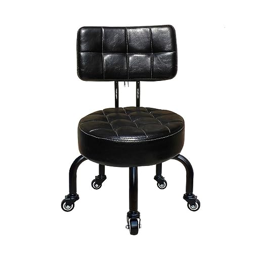 Weiß Zuhause Büro Stühle, Schwarz Kleiner Sessel, Braun Niedrig Arbeit Schreibtischstuhl, Mit Rückenlehne Und Rollen Höhe 26cm Pediküre Für Erwachsene Spa von QFLpp