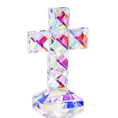QFkris Traditionelle Kreuz-Figur, Kristall, stehend, 12,7 cm hoch, Glas, Basteln, Geschenke, christliche Dekoration von QFkris