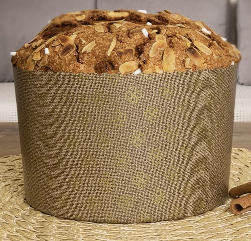 Panettone Papierform Kind groß – 12 Stück, H 8 cm x B 110 cm, Kulich-Form – runde Panettone-Papier-Backformen – Pfannen Papier Panettone – Osterbrot Backformen von QG Group von QG Group