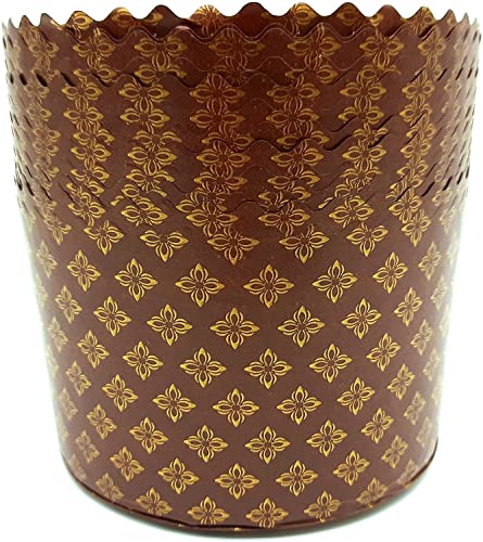 Panettone Papierform Wandbilder – 12 Stück, H 8 cm x B 11 cm, Kulich-Form, runde Panettone-Papier-Backformen, Pfannen, Papier, Panettone, Osterbrotbackformen von QG Group