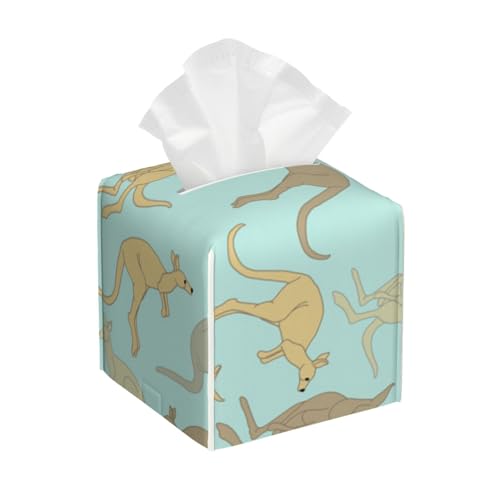 Funny For Kangaroo Zoo Quadratische Taschentuchbox aus Leder, wasserdicht und langlebig, Heimdekoration, Aufbewahrungsbox, Schreibtisch, Badezimmer, Auto, niedlicher Taschentuchbeutel Funny For Kangaroo Zoo Quadratische Taschentuchbox aus Leder, wasserdicht und langlebig, Heimdekoration, Aufbewahrungsbox, Schreibtisch, Badezimmer, Auto, niedlicher Taschentuchbeutel von QGGHNISD