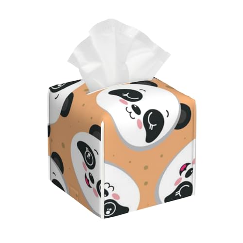 Panda Taschentuchbox, quadratisch, Leder, wasserdicht und langlebig, Heimdekoration, Aufbewahrungsbox, Schreibtisch, Badezimmer, Auto, niedlicher Taschentuchbeutel Panda Taschentuchbox, quadratisch, Leder, wasserdicht und langlebig, Heimdekoration, Aufbewahrungsbox, Schreibtisch, Badezimmer, Auto, niedlicher Taschentuchbeutel von QGGHNISD