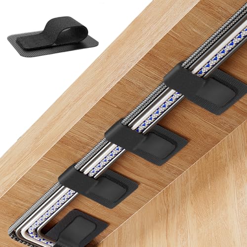 Kabelmanagement Schreibtisch, Kabelhalter Selbstklebend 30 Stück Verstellbare Klettband Kabelbinder, Wiederverwendbarer Kabelsortierer für Büro, Zuhause, Elektronik von QGGTQG