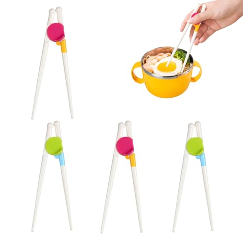 4 Paar Essstäbchen für Kinder zum Trainieren – wiederverwendbare Essstäbchen für Kinder Kleinkinder – einfach zu bedienende Übungsstäbchen für Anfänger – Links- oder Rechtshänder 4 Paar Essstäbchen für Kinder zum Trainieren – wiederverwendbare Essstäbchen für Kinder Kleinkinder – einfach zu bedienende Übungsstäbchen für Anfänger – Links- oder Rechtshänder von QGH