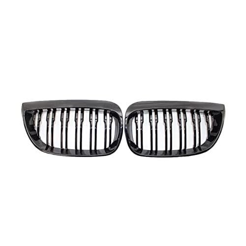 QGQFDEYUNB Autogrillgitter Für E81 E87 E88 1er-Serie 2004–2007, glänzend schwarz, Front-Niere, Doppellinie, Sport-Ersatzgrill, Modifikationszubehör von QGQFDEYUNB