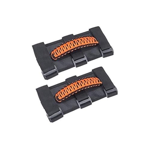 QGQFDEYUNB Chrom Türgriffe Innen Auto 2-teiliger Türhaltegriff, Für Jeep, Für Wrangler JK JL YJ TJ 1987-2020 Überrollbügel-Handgriff Rutschfester Gewebter Griff Auto-Innentürgriff von QGQFDEYUNB