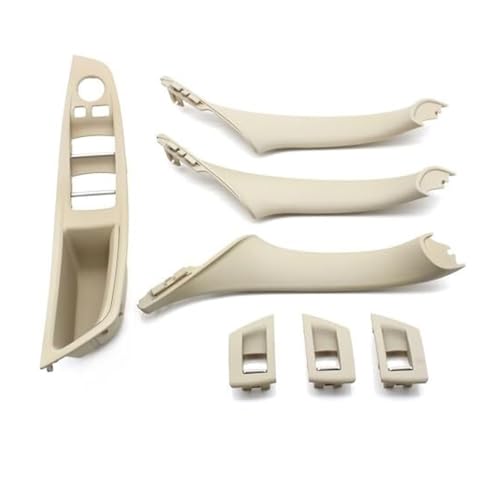 QGQFDEYUNB Chrom Türgriffe Innen Auto Auto-Innentürgriff-Set Für 5er F10 F18 523 525 528, 9 Farben, Linkslenkung, Beige-Schwarz-Kohlefaser, 7-teilig(‎Model a Oyster) von QGQFDEYUNB