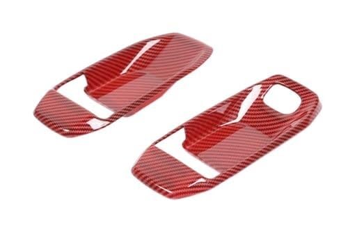 QGQFDEYUNB Chrom Türgriffe Innen Auto Für Jeep Wrangler JL, Für Gladiator JT 2018-2023 Autotür-Innengriff-Schüssel-Aufkleber-Dekorationsabdeckung(‎Red Carbon-2doors) von QGQFDEYUNB