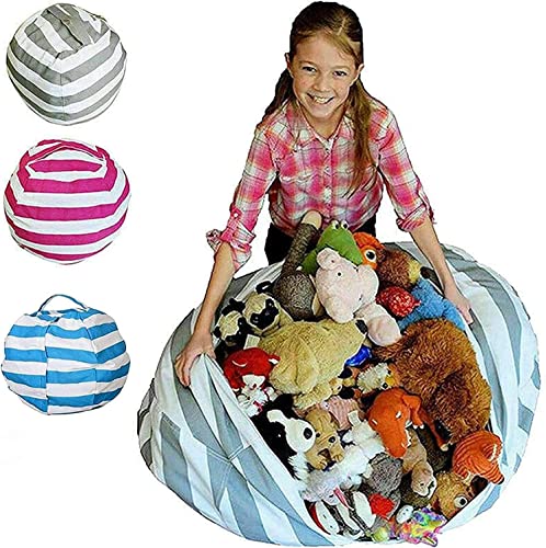 QGSH Kuscheltiere Aufbewahrung Aufbewahrungstasche Sitzsack Sitzkissen Kinder Soft- L Blau von QGSH
