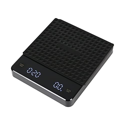 Kaffeewaage Mit Timer, Küchenwaage Digital 0,1g Hochpräzise, Küchenwaage Usb Aufladbar, Espresso Waage Mit Pad, Led Haushaltswaage Digital Für Die Küche - Barista Waage Schwarz (A) von QGUQSSL