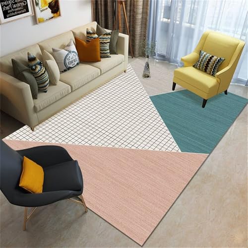 QGYFRE Creative Color Matching Teppich Sofa Teppiche Grau rosa waschbarer small Bedroom Rug blau 90x150CM kinderzimmer Jungs schöne Wohnzimmer von QGYFRE