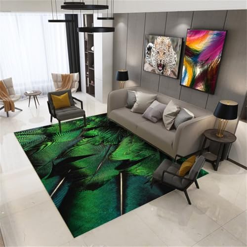 QGYFRE Eingangs-Fußmatte Creative Color Matching Teppich Hallway Rug 50x80CM dünn Grün Tapis au Motif de Plumes. küchenteppich rutschfest QGYFRE Eingangs-Fußmatte Creative Color Matching Teppich Hallway Rug 50x80CM dünn Grün Tapis au Motif de Plumes. küchenteppich rutschfest von QGYFRE
