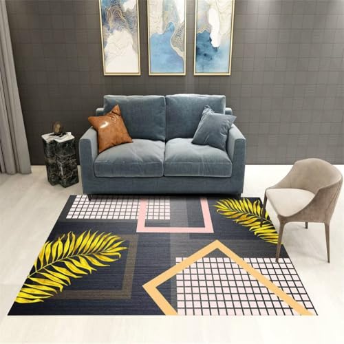 QGYFRE Eingangs-Fußmatte Kinder Teppiche Jungs Teppich Kinderzimmer Maedchen 50x80CM Outdoor groß Gelb Tapis Moderne à Motifs géométriques. Flur läufer von QGYFRE