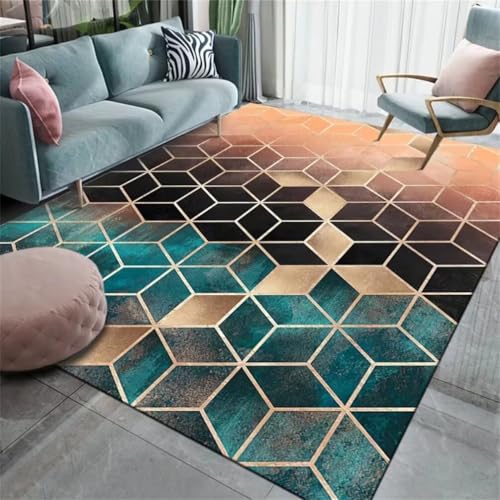 QGYFRE Eingangs-Fußmatte Teppich Groß Jugendzimmer Mädchen 50x80CM Baby Grün Tapis Moderne Noir et orange. Teppichs Schlafzimme von QGYFRE