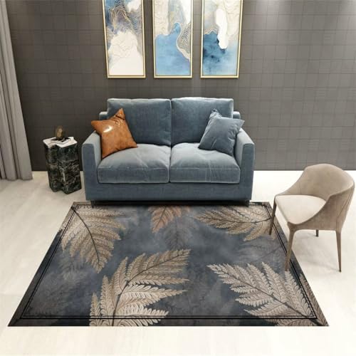 QGYFRE Flur Teppich Schmutzfangmatte läufer 70x140CM rutschfest Grau Tapis au Motif de Grandes feuilles. Kinderzimmer Junge von QGYFRE