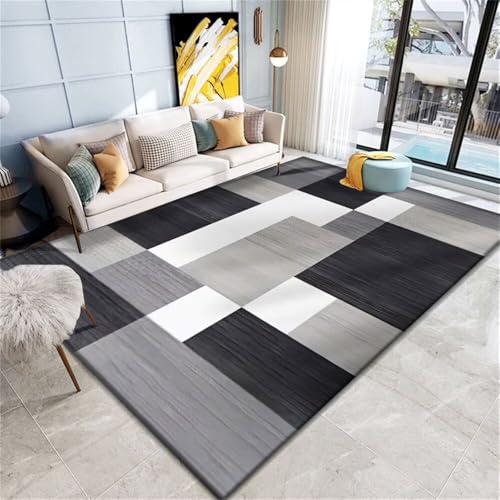 QGYFRE Kaffeetisch Teppich 50x80CM Grau teppichläufer Schlafzimmer Home Moderner geometrischer Eingangs-Fußmatte bodenteppich Schallisolierung Kinder von QGYFRE
