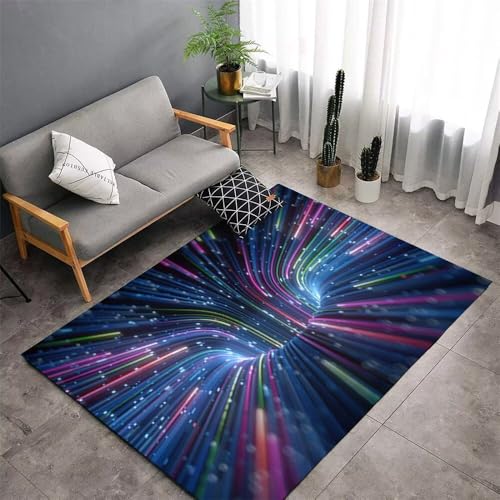 QGYFRE Kleiner Teppich Teppiche & Matten 3D-schlafzimmerteppich 50x80CM Home blau Lila grüner Zierteppich küchenteppich waschbar von QGYFRE