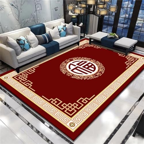 QGYFRE Küche Teppich Teppich Für Schlafzimmer Orientalisches Wohnzimmer Rutschfester strapazierfähiger Teppich Teppich Mädchen 60x110CM Rot küchenläufer waschbar von QGYFRE