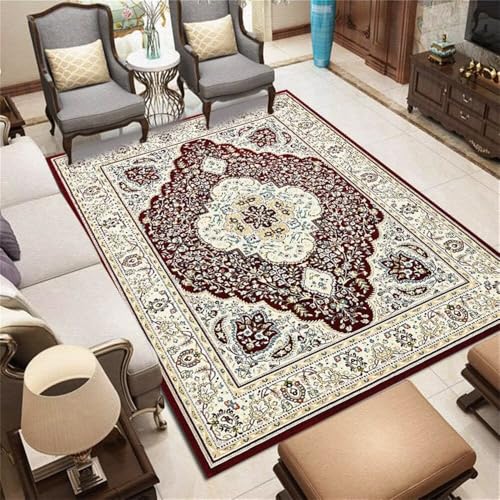 QGYFRE Outdoor Teppich Für Terrasse bettumrandung Mehrfarbiger waschbarer Blumenteppich kuche modern rot 90x150CM teppiche fürs kinderzimmer Hall Teppiches Kinder Teppiche von QGYFRE