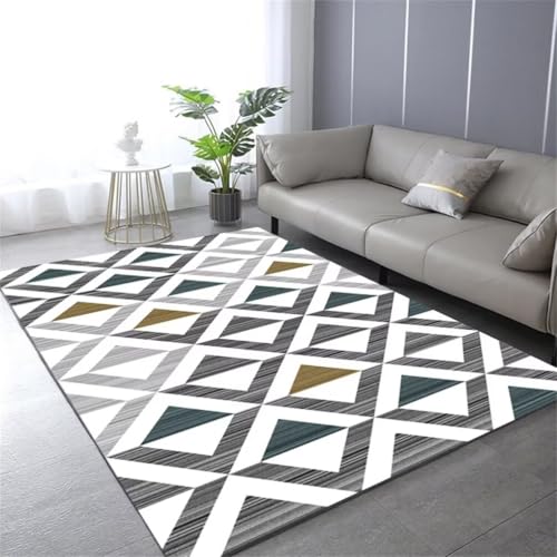 QGYFRE Quadratischer Teppich Flurteppich rutschfest Wohnzimmer 160x200CM Weicher Grau Tapis géométrique Moderne bleu. Langer Flur QGYFRE Quadratischer Teppich Flurteppich rutschfest Wohnzimmer 160x200CM Weicher Grau Tapis géométrique Moderne bleu. Langer Flur von QGYFRE