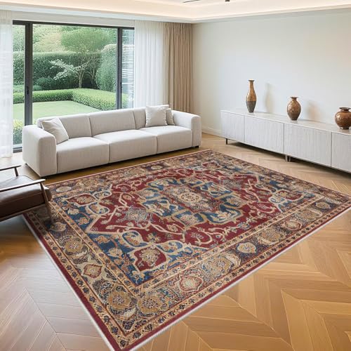 QGYFRE Retro-Wohnzimmerteppich, Alterungsgetreuer Roter Teppich, Weicher Rutschfestes Pflegeleicht-Teppich, Geeignet Für Wohnzimmer, Schlafzimmer Und Esszimmer 200x300cm QGYFRE Retro-Wohnzimmerteppich, Alterungsgetreuer Roter Teppich, Weicher Rutschfestes Pflegeleicht-Teppich, Geeignet Für Wohnzimmer, Schlafzimmer Und Esszimmer 200x300cm von QGYFRE