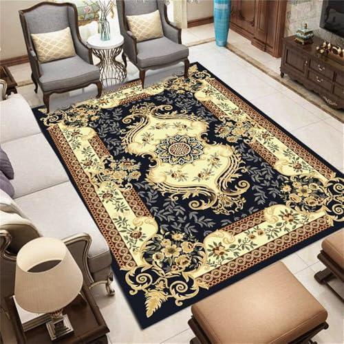 QGYFRE Teppich Boden 160x230CM blau läufer eingangsbereich lauferteppich Flur lang Gelber Innenteppich Flurteppich Für Draußen esszimmer deko von QGYFRE