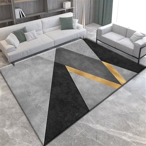 QGYFRE Teppich Flur Läufer Kinderteppich Klein Schlafzimmer Teppiche 80x150CM 3D-schlafzimmerteppich schwarz Grauer gelber moderner Kinderzimmer von QGYFRE