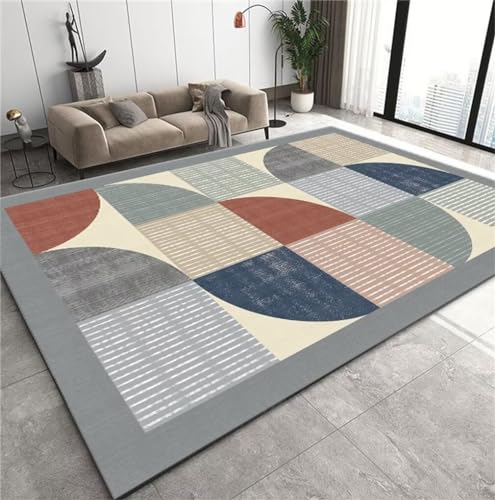 QGYFRE Teppich Flur Läufer Klein Kinderzimmer Teppiche 80x150CM Kinder Mehrfarbig Waschbarer mit Retro-geometrischem Muster von QGYFRE